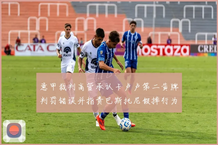 意甲裁判高管承认卡卢卢第二黄牌判罚错误并指责巴斯托尼假摔行为